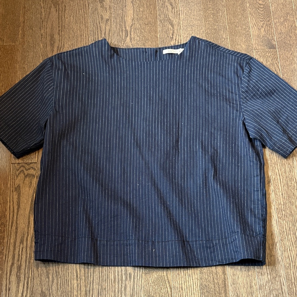 RACHEL Rachel Roy Navy Pinstripe Top